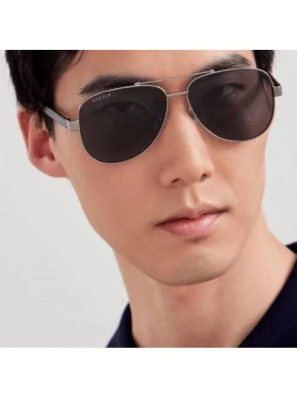 Gucci GG0528S 006 Sunglasses Gold Aviator Frame, Grey Lenses